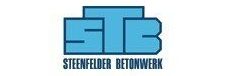 Steenfelder Beton Logo der Steenfelder Betonwerk GmbH in blauer Schrift auf hellem Hintergrund.